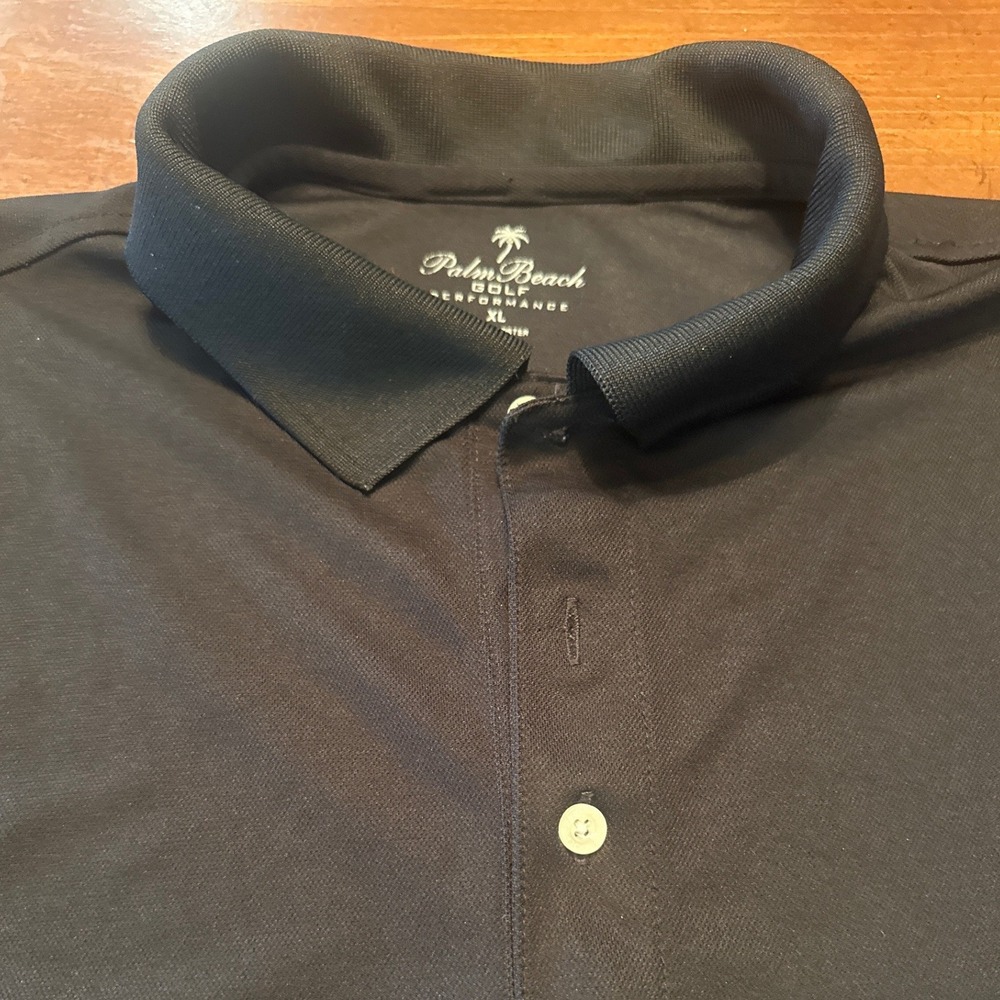 Palm Beach Golf Polo Shirt Mens XL Black Excellent Performance Short Sleeve